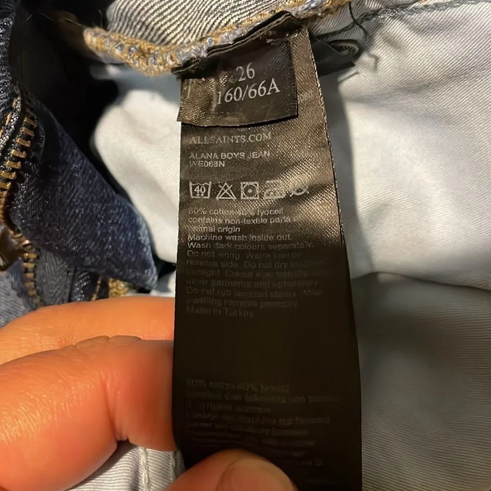 ALL SAINTS MID INDIGO BLUE JEANS. - Picture 5 of 10